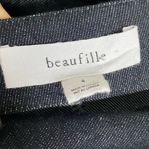 Beaufille Lambda Maxi Black Dress Off The Shoulder Denim Size 4 - Picture 17 of 17